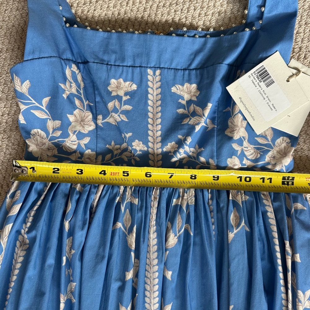 NEW AGUA x AGUA BENDITA Barbara Madera Midi Dress. Color: Blue. Size: XS. NWT - Picture 12 of 12